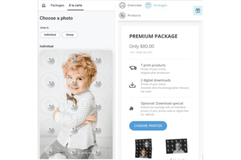 Mobile-friendly photo storefront