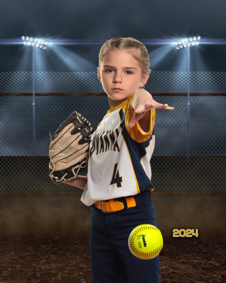 A softball player dropping a ball by Bob Kenward
