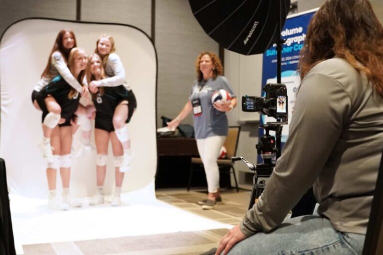 A live photo shoot session at Volume Photography Summer Camp