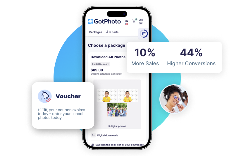 GotPhoto mobile shop view with great stats and real human support