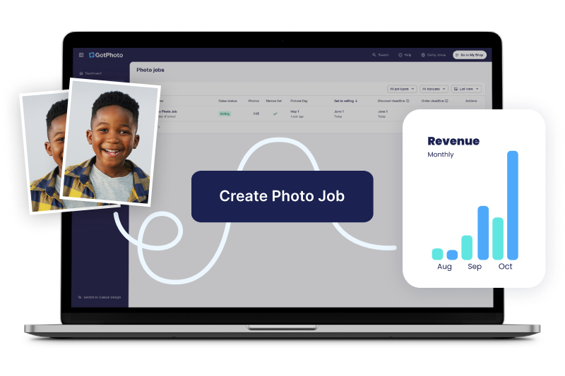 GotPhoto dashboard setting up a new job