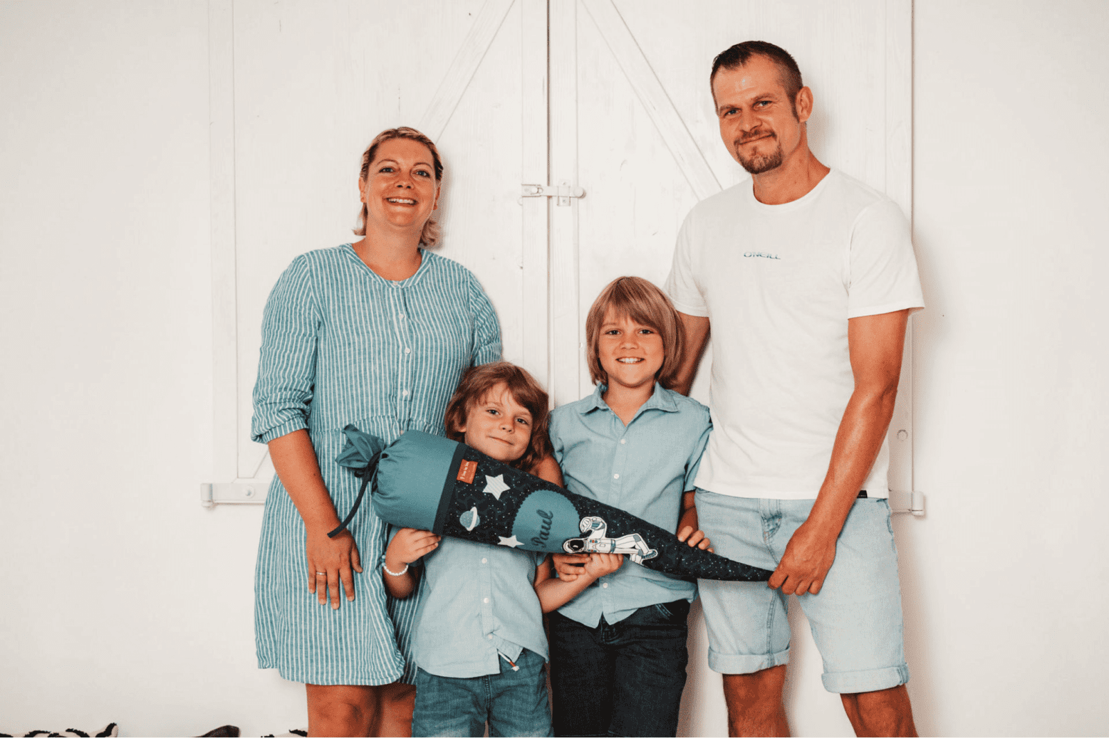 A smiling family portrait