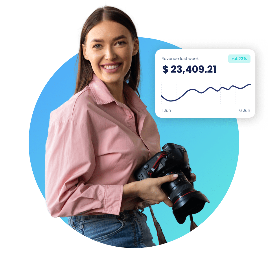 smiling successful photographer